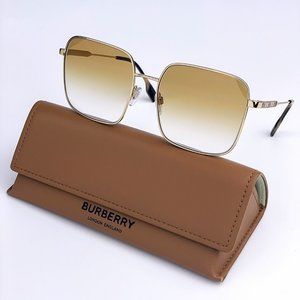 NEW Burberry Jude BE3119 131313 Gold Ochre Gradient Square Women Sunglasses